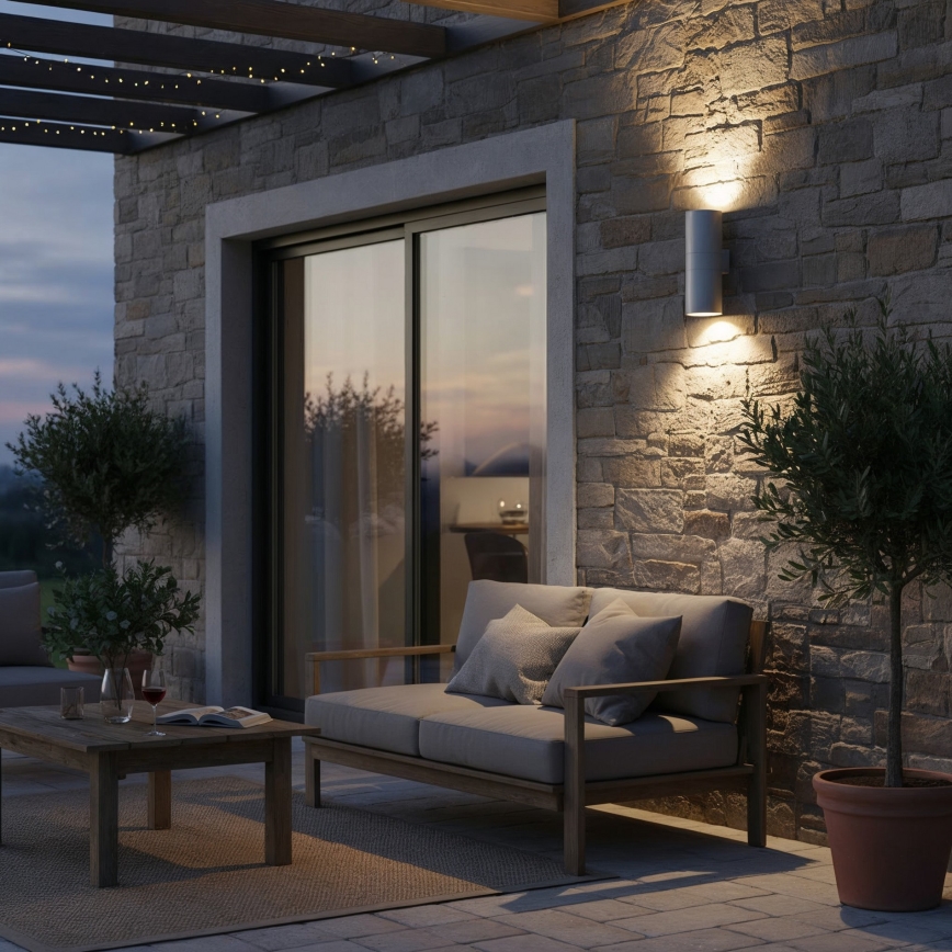 Ideal Lux - Applique murale d'extérieur GUN 1xE27/60W/230V 31 cm IP54 grise