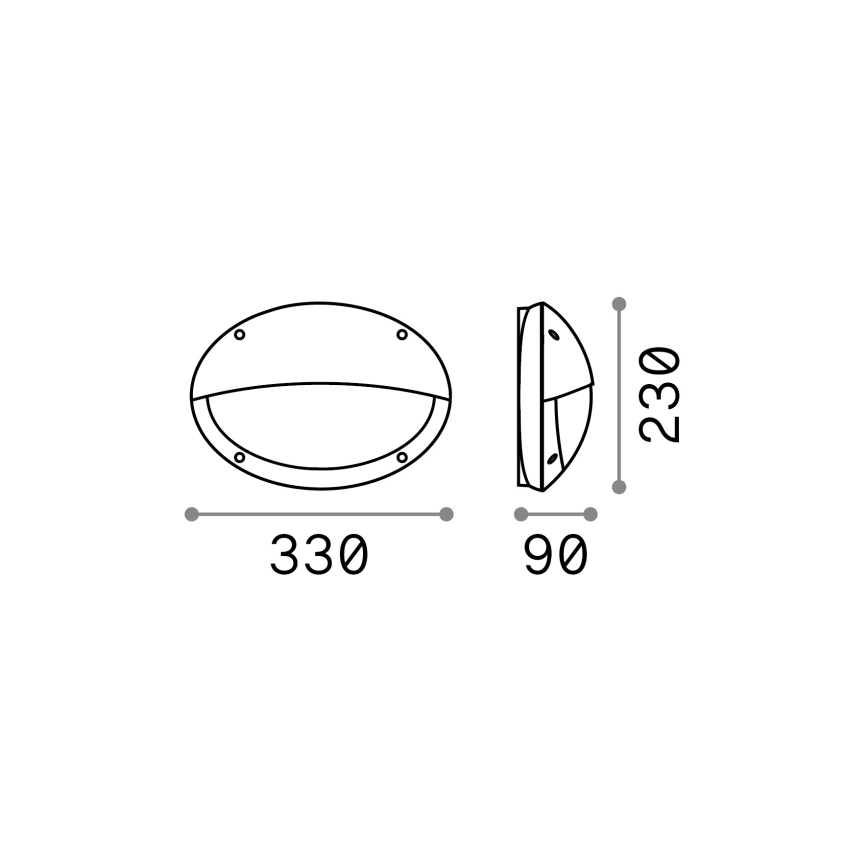 Ideal Lux - Applique murale d'extérieur POLAR 1xE27/23W/230V IP66 noire