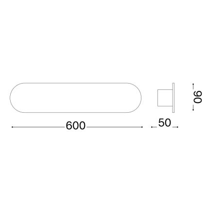 Ideal Lux - Applique murale ECHO LED/30W/230V 60 cm CRI 90 noir