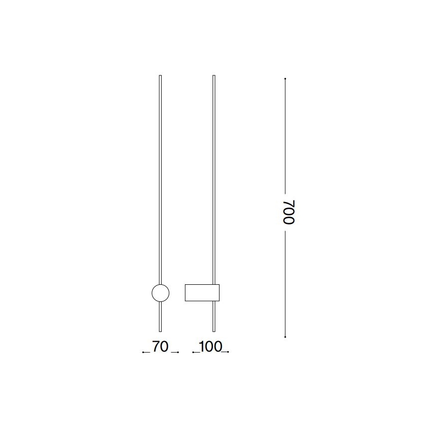 Ideal Lux - Applique murale ESSENCE LED/12W/230V 2700K 70 cm CRI 90 noir