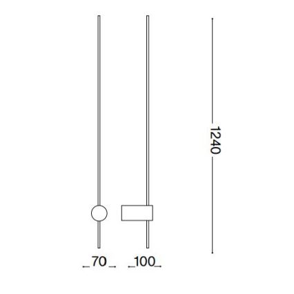 Ideal Lux - Applique murale ESSENCE LED/19W/230V 2700K 124 cm CRI 90 noir