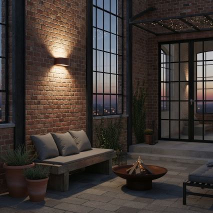 Ideal Lux - Applique murale extérieure ANDROMEDA 1xE27/60W/230V IP55 marron