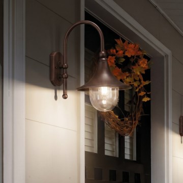 Ideal Lux - Applique murale extérieure CIMA 1xE27/52W/230V IP43 marron