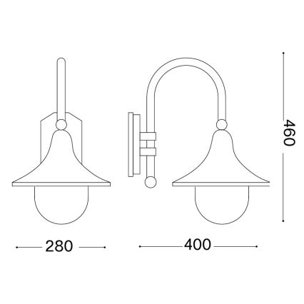 Ideal Lux - Applique murale extérieure CIMA 1xE27/52W/230V IP43 marron