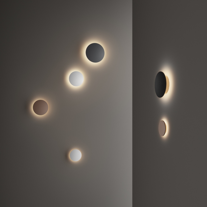 Ideal Lux - Applique murale extérieure LED PUNTO, 12 W, 230 V, IRC 90, Ø 24 cm, IP54, brun