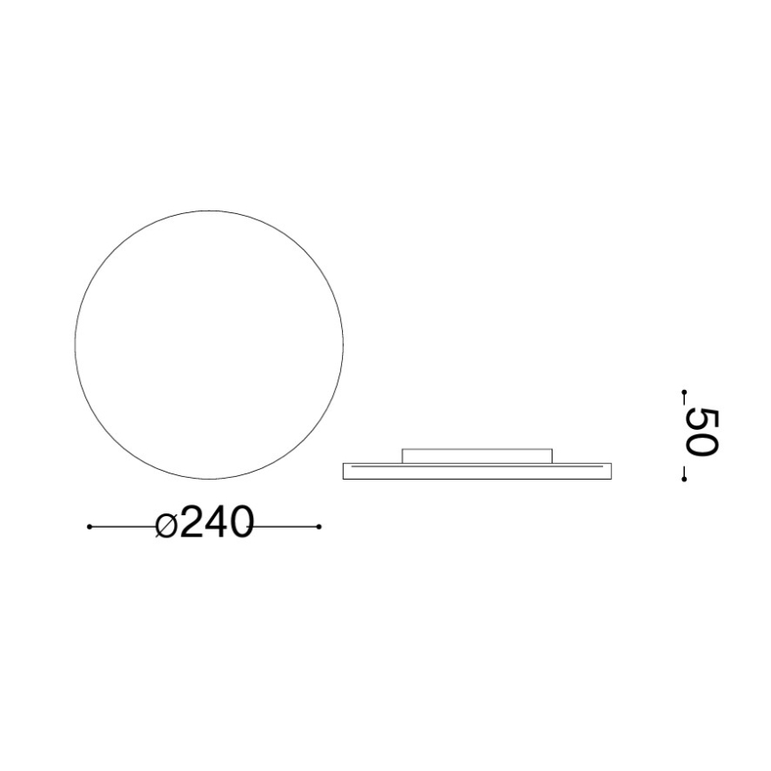 Ideal Lux - Applique murale extérieure LED PUNTO, 12 W, 230 V, IRC 90, Ø 24 cm, IP54, brun