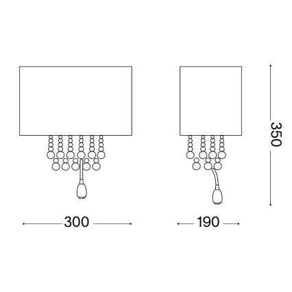 Ideal Lux - Applique murale LED 2xE14/40W/230V + LED/1W