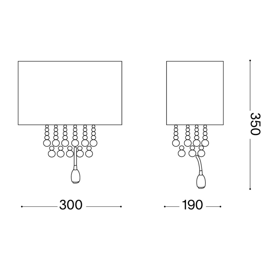 Ideal Lux - Applique murale LED 2xE14/40W/230V + LED/1W