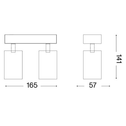 Ideal Lux - Applique murale LED orientable DYNAMITE 2xGU10/7W/230V IRC 90 laiton