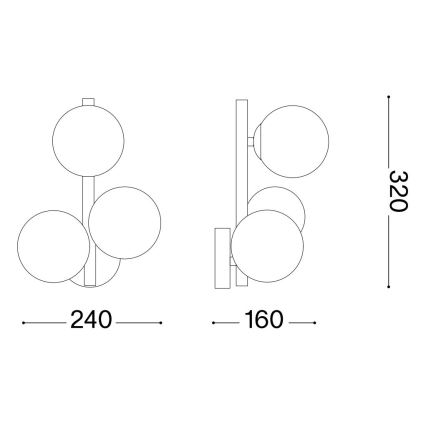 Ideal Lux - Applique murale LED PERLAGE 3xG9/3W/230V doré/blanc