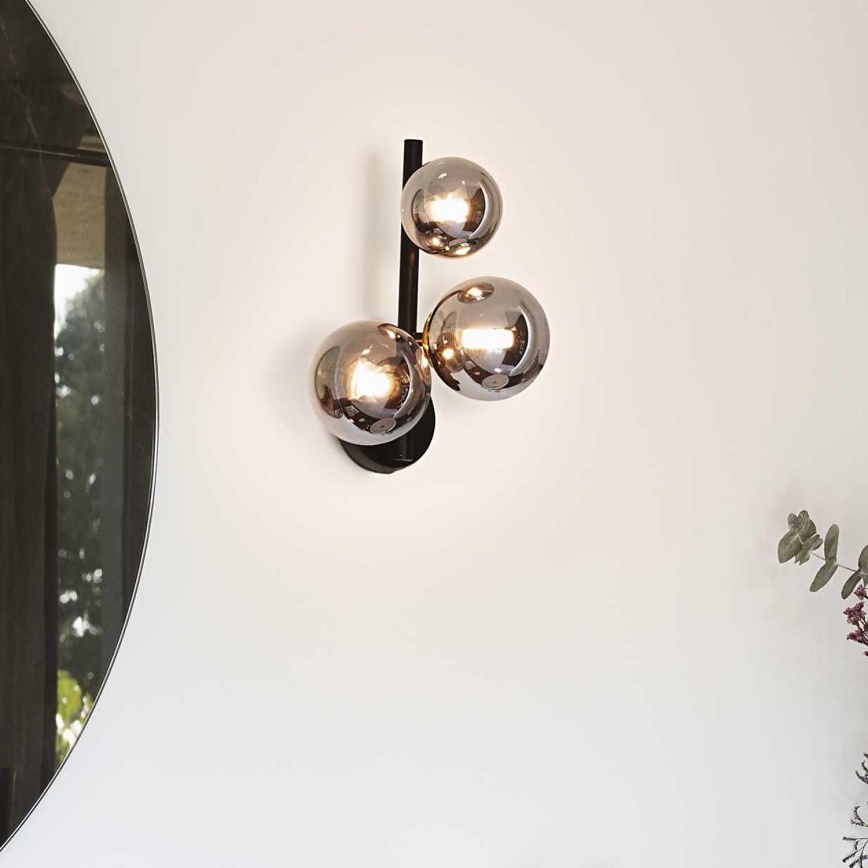 Ideal Lux - Applique murale LED PERLAGE 3xG9/3W/230V noir/fumé