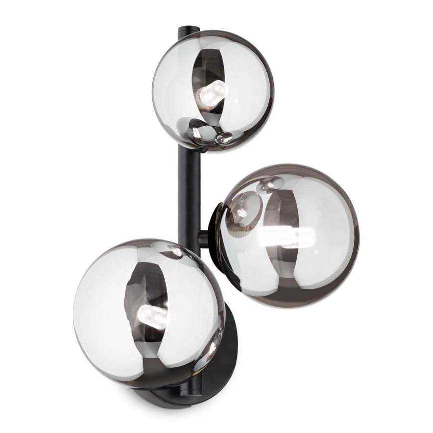 Ideal Lux - Applique murale LED PERLAGE 3xG9/3W/230V noir/fumé
