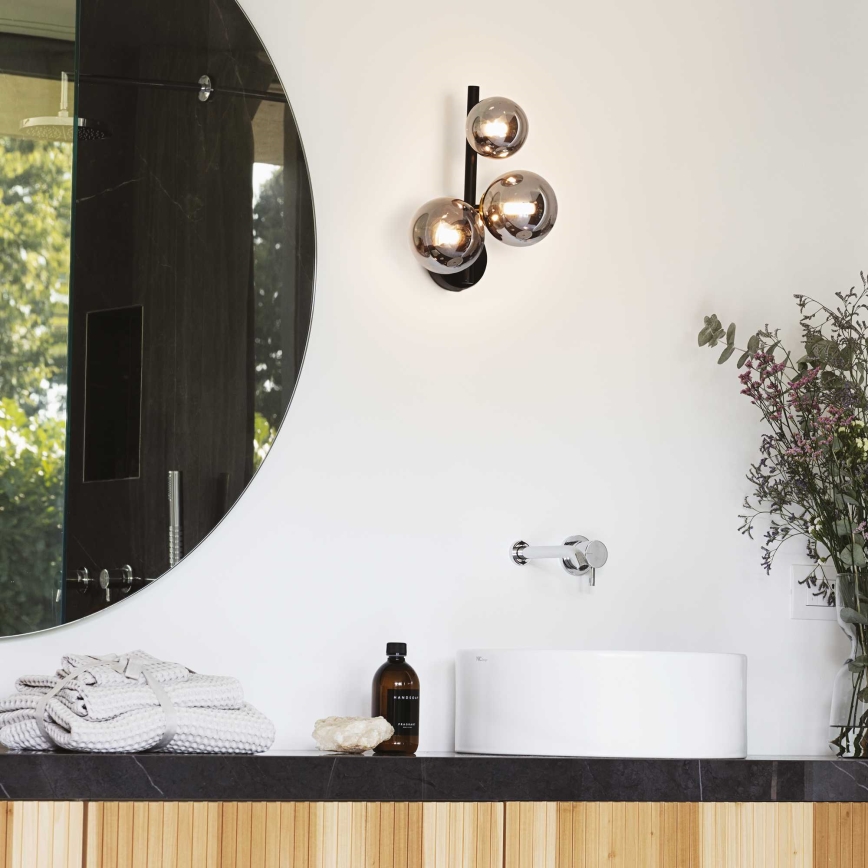 Ideal Lux - Applique murale LED PERLAGE 3xG9/3W/230V noir/fumé