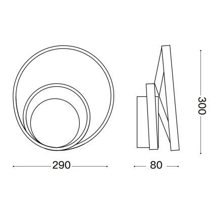 Ideal Lux - Applique murale OZ LED/26W/230V CRI 90 blanc
