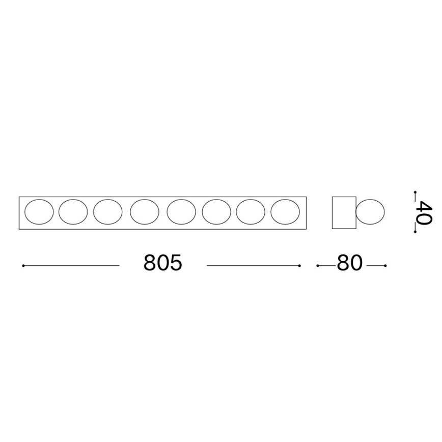 Ideal Lux - Applique murale PRIVE 8xE14/40W/230V blanche