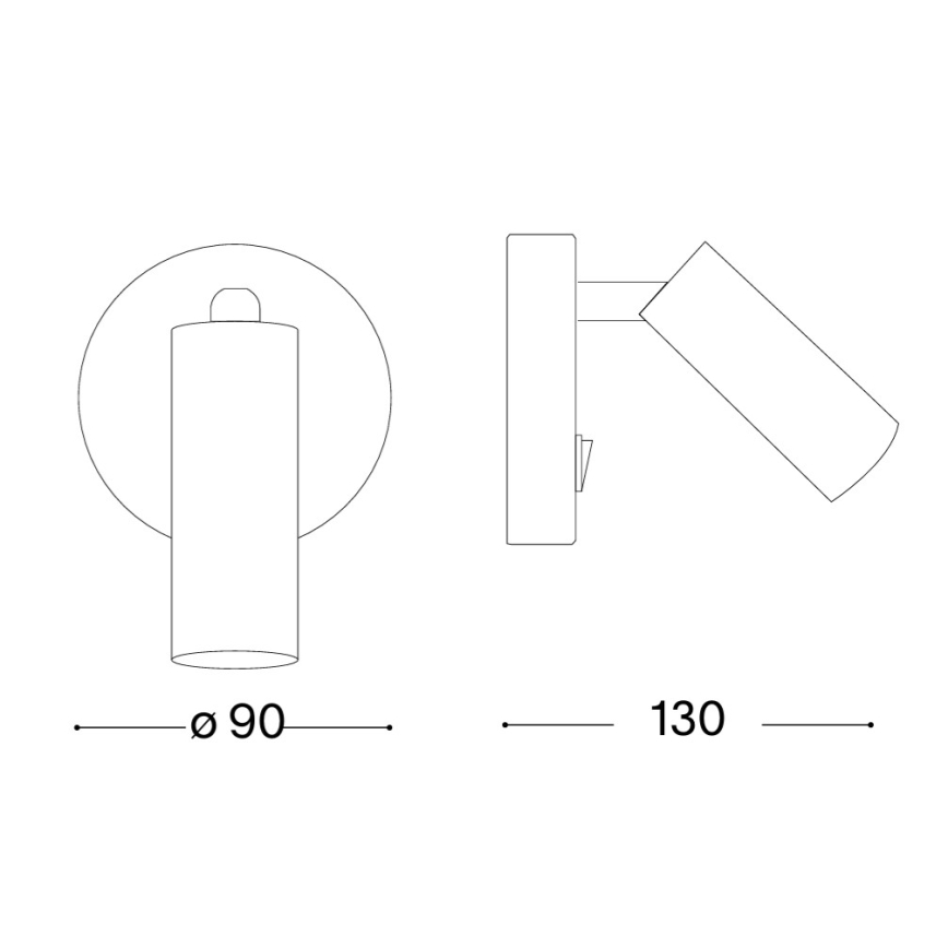 Ideal Lux - Applique murale spot LED PAGE LED/3W/230V IRC 90 noire