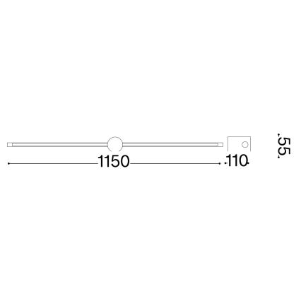 Ideal Lux - Applique pour tableau FILO LED/16W/230V 115 cm CRI 90 noir