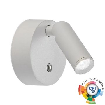 Ideal Lux - Applique spot murale LED dimmable rechargeable à commande tactile BEAN LED/3W/5V 2200 mAh CRI 95 blanc
