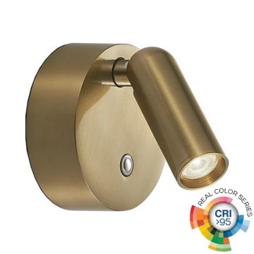 Ideal Lux - BEAN LED dimbare oplaadbare wandspot met aanraakbediening 3W/5V 2200 mAh CRI 95 messing