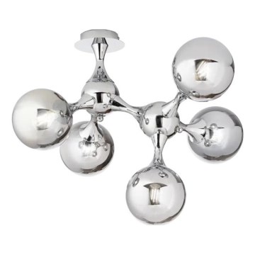 Ideal Lux - Bevestigde hanglamp NODI 5xE14/28W/230V glanzend chroom