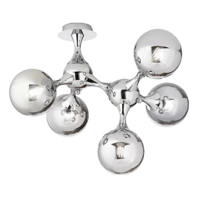 Ideal Lux - Bevestigde hanglamp NODI 5xE14/28W/230V glanzend chroom