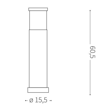Ideal Lux - Buitenlamp 1xE27/42W/230V 60 cm IP44 antraciet