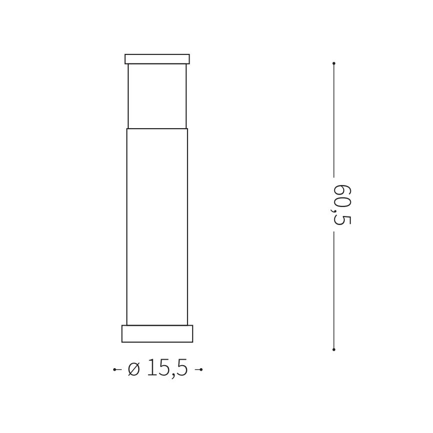 Ideal Lux - Buitenlamp 1xE27/42W/230V 60 cm IP44 antraciet