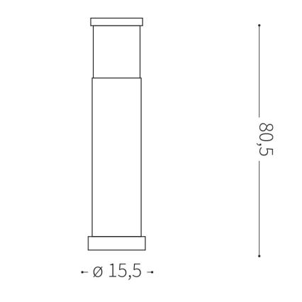 Ideal Lux - Buitenlamp 1xE27/42W/230V 80 cm IP44 antraciet