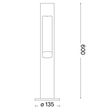 Ideal Lux - Buitenlamp ACQUA 1xG9/15W/230V 60 cm IP44 antraciet