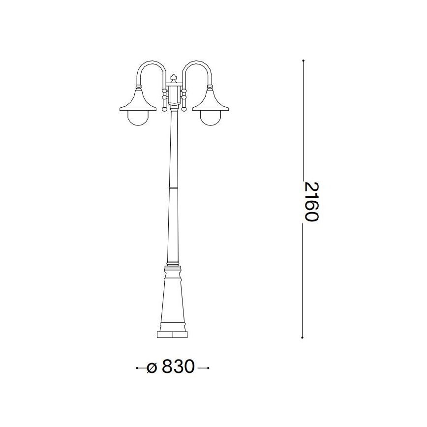 Ideal Lux - Buitenlamp CIMA 2xE27/52W/230V 216 cm IP43 bruin