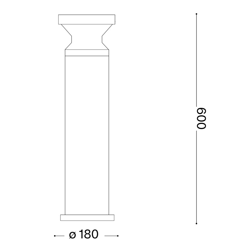 Ideal Lux - Buitenlamp TORRE 1xE27/15W/230V 60 cm IP65 antraciet