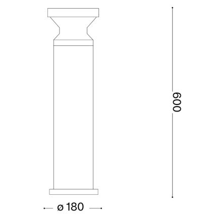 Ideal Lux - Buitenlamp TORRE 1xE27/15W/230V 60 cm IP65 zwart