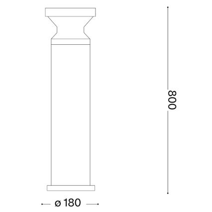 Ideal Lux - Buitenlamp TORRE 1xE27/15W/230V 80 cm IP65 bruin