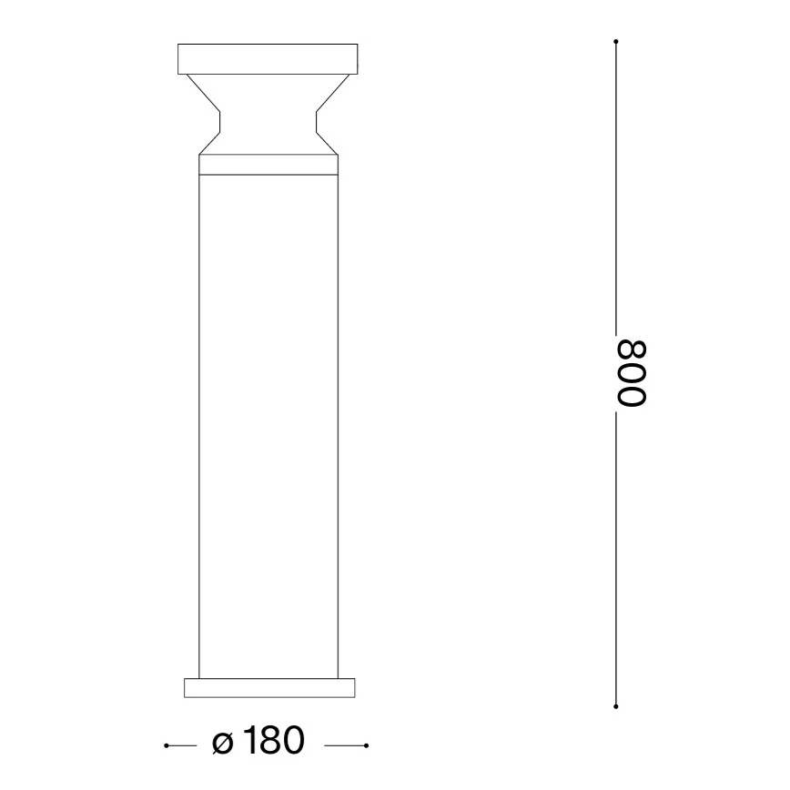 Ideal Lux - Buitenlamp TORRE 1xE27/15W/230V 80 cm IP65 zwart