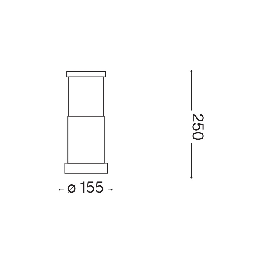 Ideal Lux - Buitenlamp TRONCO 1xE27/42W/230V 25 cm IP65 antraciet