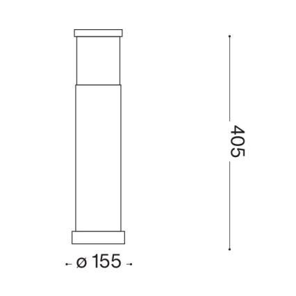 Ideal Lux - Buitenlamp TRONCO 1xE27/42W/230V 40 cm IP65 zwart