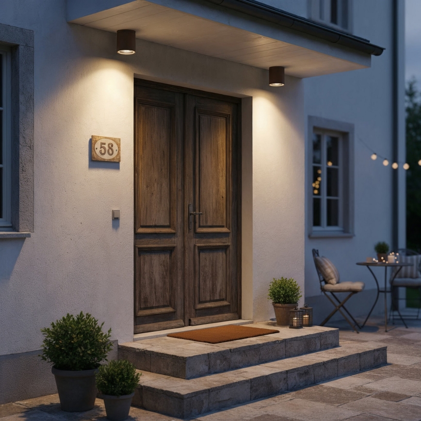 Ideal Lux - Buitenspot GUN 1xGU10/28W/230V Ø 11 cm IP55 bruin