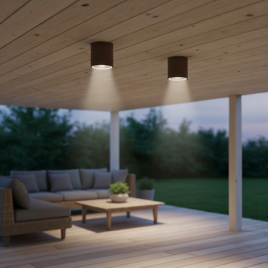 Ideal Lux - Buitenspot GUN 1xGU10/28W/230V Ø 11 cm IP55 bruin