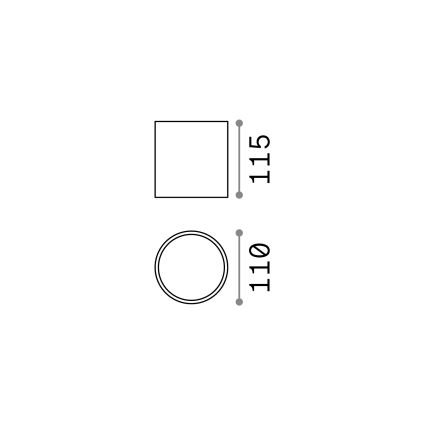 Ideal Lux - Buitenspot GUN 1xGU10/28W/230V Ø 11 cm IP55 grijs