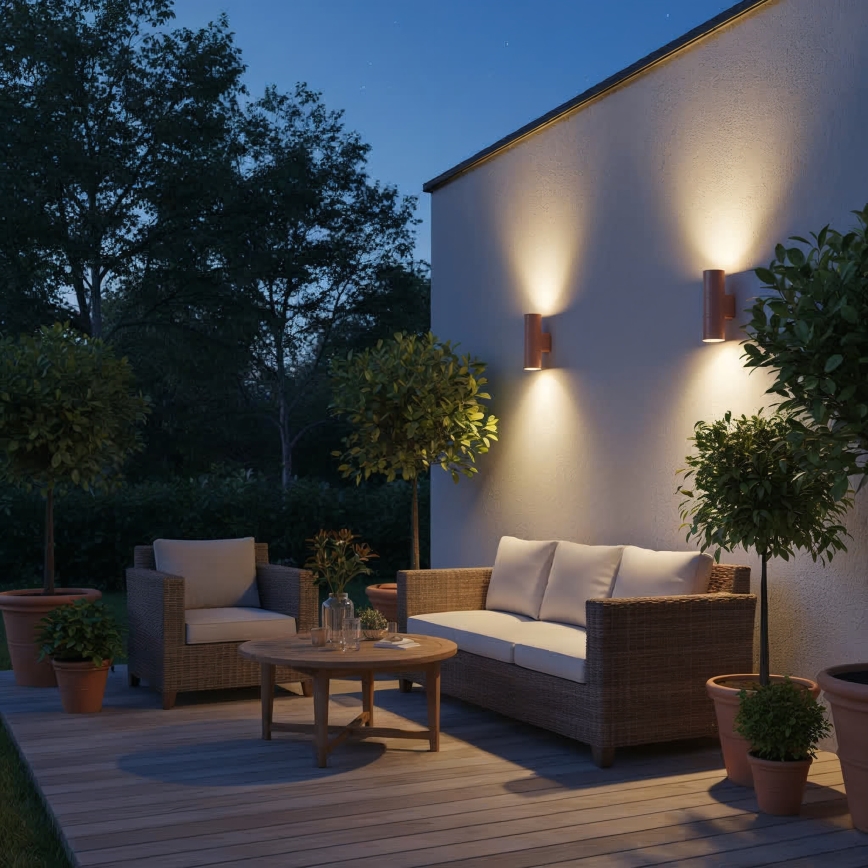 Ideal Lux - Buitenwandlamp GUN 1xE27/60W/230V, 31 cm, IP54, bruin