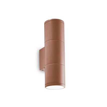Ideal Lux - Buitenwandlamp GUN 1xGU10/35W/230V 21 cm IP44 bruin