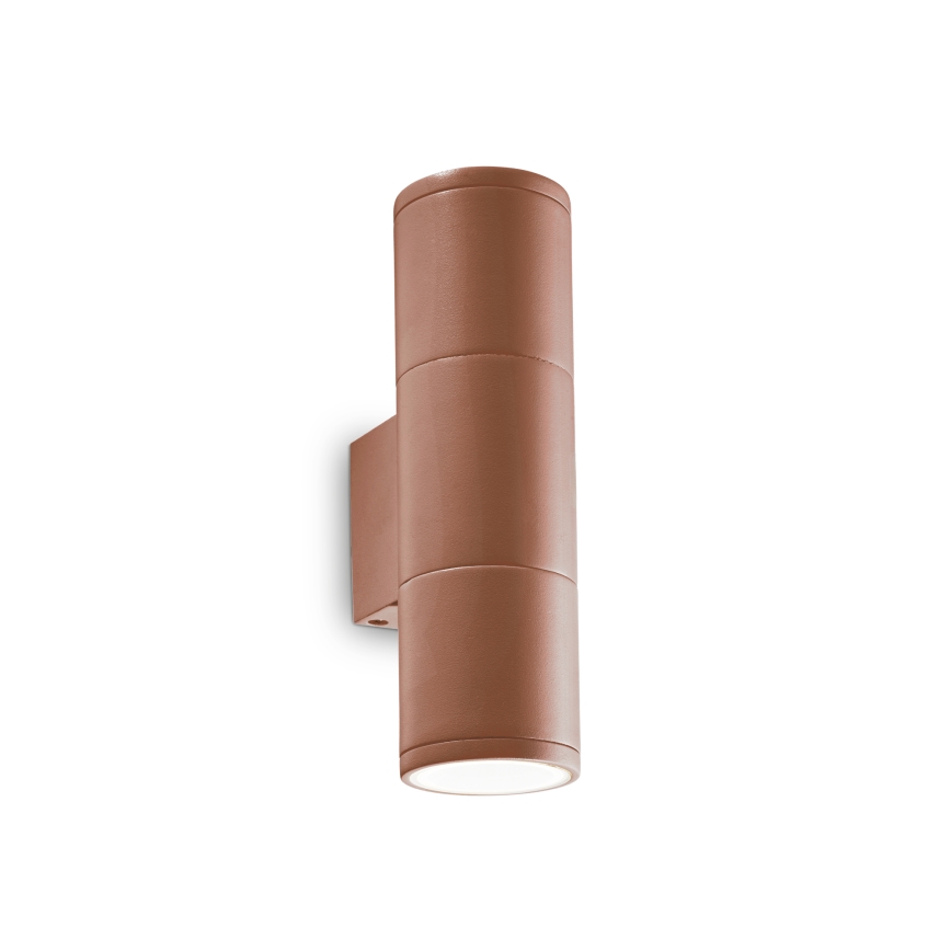 Ideal Lux - Buitenwandlamp GUN 1xGU10/35W/230V 21 cm IP44 bruin