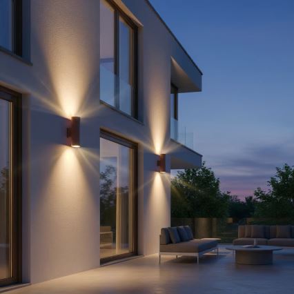Ideal Lux - Buitenwandlamp GUN 1xGU10/35W/230V 21 cm IP44 bruin