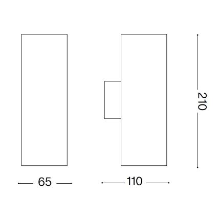 Ideal Lux - Buitenwandlamp GUN 1xGU10/35W/230V 21 cm IP44 bruin