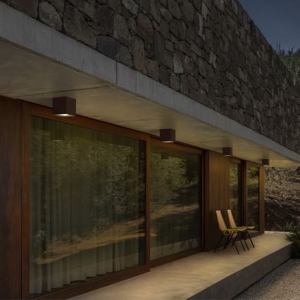 Ideal Lux - Buitenwandspot TECHO 1xGU10/20W/230V 9x9 cm IP54 bruin