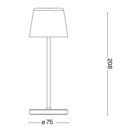 Ideal Lux - LED Dimbaar aanraken buitenshuis tafellamp CUTE LED/2,5W/3,7V USB 2200-2700K IP65 zwart