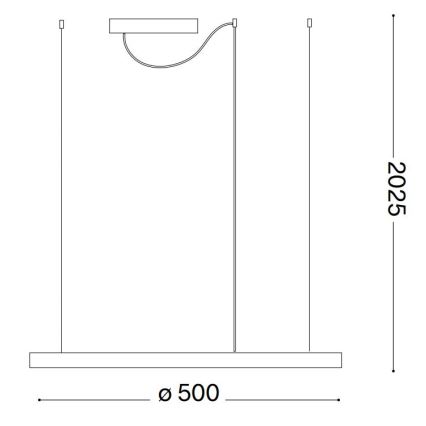 Ideal Lux - Dimbare LED hanglamp aan een koord ORACLE SLIM LED/28W/230V 4000K diameter 50 cm CRI 90 wit