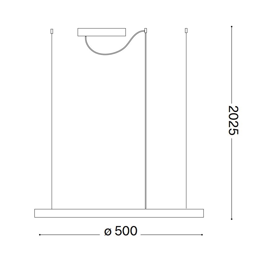 Ideal Lux - Dimbare LED hanglamp aan een koord ORACLE SLIM LED/28W/230V 4000K diameter 50 cm CRI 90 wit