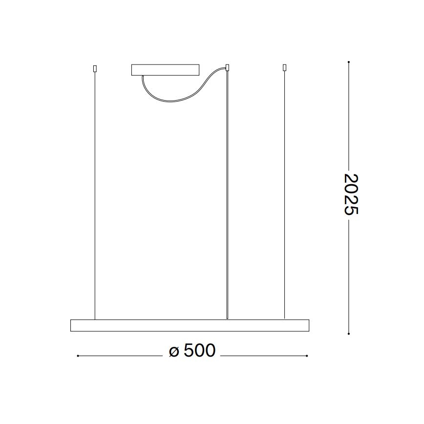 Ideal Lux - Dimbare LED hanglamp aan een koord ORACLE SLIM LED/28W/230V 4000K diameter 50 cm CRI 90 zwart