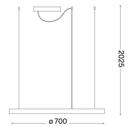 Ideal Lux - Dimbare LED hanglamp aan een koord ORACLE SLIM LED/40W/230V 4000K diameter 70 cm CRI 90 zwart